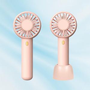 Coms 미니 듀얼팬 더블팬 휴대용선풍기 핑크 휴대용