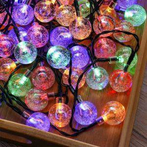 태양광 LED 100구 스노우볼 가랜드 전구 루프탑 줄조명