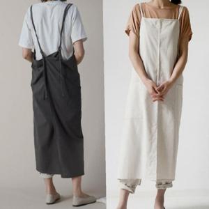 심플 원피스형 예쁜 롱앞치마 1P 주방 카페 공방 작업 꽃집 음식점