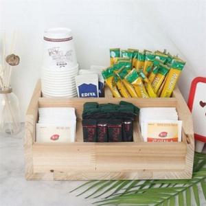 원목 커피 트레이 우드 커피 트레이 사무실 카페 오피스 데스크 테이블 수납함 다용도 디저트 우드홈