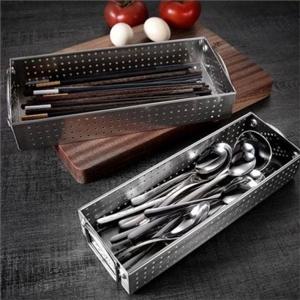 스텐 물빠짐 수저 통 중형 스텐 수저 보관함 싱크대 트레이 정리함 건조 식기세척기
