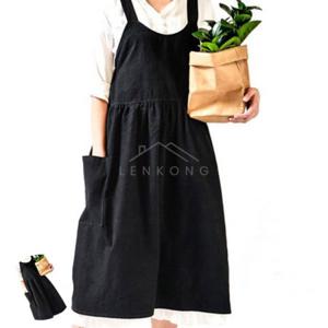 린넨 포켓 앞치마 1P 블랙 여성검정앞치마 원피스앞치마 주방앞치마 패션앞치마 패션앞치마여성