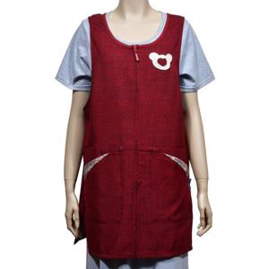 혜명잡화몰 활용도 높은 앞지퍼 꽃주머니 앞치마 앞치마원피스형 주방작업복 여성앞치마 주방앞치마 가정용