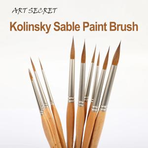 ArtSecret Kolinsky 세이블 페인트 브러시 수채화, 아크릴, 구아슈 아티스트 액세서리용 전문가용 미세 디테일 아트 브러시