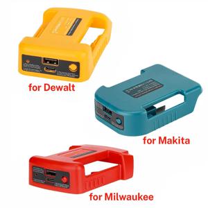 마키타/디월트/밀워키 18V 리튬이온 배터리 랙 홀더용 USB 파워 뱅크 어댑터, USB C타입 출력 고속 충전 인터페이스