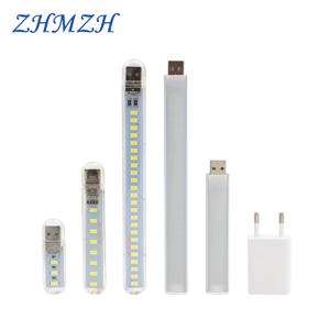 미니 USB LED 야간 조명, 책 램프 연장 폴, US 플러그 어댑터, 노트북 파워 뱅크, 독서용, DC5V, 3LED, 8LED, 10LED, 24LED
