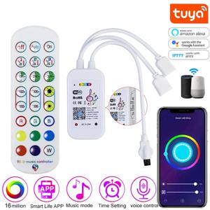원격 DC12V-24VWIFI 스마트 라이프 제어 조광기와 Led RGB 스트립 라이트 테이프에 대 한 Tuya 스마트 컨트롤러 Alexa Google과 함께 작동