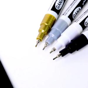 4 개/대 오일 기반 흰색 검정색 영구 페인트 마커 펜 0.7mm 엑스트라 파인 방수, 바위 그림, 목재, 금속, 캔버스 용