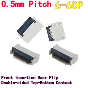 10개입 0.5mm 피치 리어 플립 양면 상하 접촉 FPC 커넥터 전면 삽입 리어 플립 주석 도금 6P-60P 6/8/10P