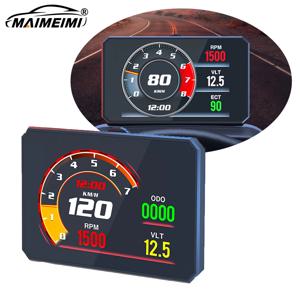 P16 HUD Obd2 디스플레이 온보드 컴퓨터 자동차 속도계 스마트 디지털 타코미터 속도계 프로젝터 EOBD 물 오일 온도