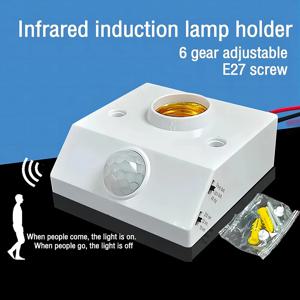 AC110-240V LED 자동 인체 적외선 IR 센서 램프 홀더 LED 전구 빛 E27 기본 벽 램프 홀더