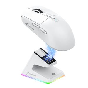 ATTACK SHARK X6 마우스, PAW3395 Bluetooth 삼중 모드 연결, RGB 터치 자기 충전 베이스, 매크로 게임용 마우스