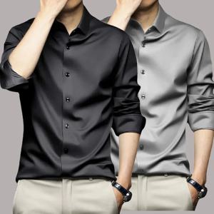 S-6XL 남성 셔츠 긴 소매 비 철 주름 방지 비즈니스 드레스 하이 엔드 전문 캐주얼 정장 흰색 셔츠