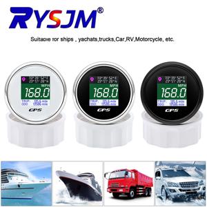 52mm GPS 속도계 주행 거리계 보트 자동차 오토바이 모터 요트용 GPS 안테나가 있는 조정 가능한 LCD 주행 거리계 속도 게이지