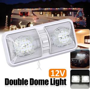 하이라이트 LED RV 천장 조명 조정 가능한 12V/24V 조명 인테리어 더블 돔 조명 48 LED 트럭 보트 캠핑카 캐러밴 액세서리