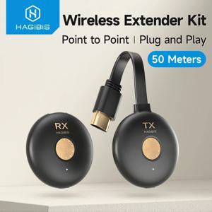 Hagibis 무선 HDMI 호환 송신기 및 수신기 확장기 키트 노트북 Netflix PS TV 프로젝터용 디스플레이 어댑터 동글