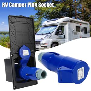 캐러밴 액세서리 플러그 소켓 커버 방수 키트 220-240V 16A 충전기 RV 캠핑카 해양 보트 용 플러시 후크 업 도구