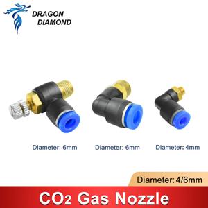 2pcs Co2 레이저 가스 노즐 공기 노즐 직경 4mm 6mm Co2 레이저 조각 절단기 용 Co2 레이저 헤드 용