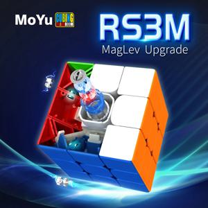 3x3 Moyu RS3M 자기 속도 큐브 스티커없는 매직 큐브 교육 장난감 자석 큐브 직업 퍼즐 어린이 교육 완구