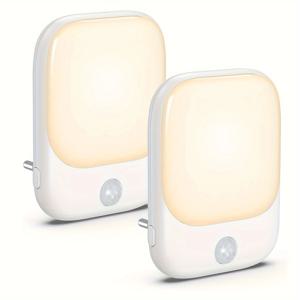 어린이 침실용 LED 모션 센서 야간 조명, 자동 황혼에서 새벽까지 센서, 조도 조절 무선 캐비닛 램프, EU 플러그 인, 1 개, 2 개