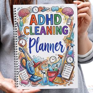 ADHD 청소 플래너 세트, 가정 청소 일정표, 주간, 월간, 연간 청소 체크리스트, 정리 정돈, 가족 집안일 차트