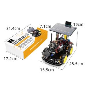 태양광 구동 ESP32 CAM 프로그래밍 가능 로봇 자동차, 초음파 센서 IoT WiFi 제어 기능 탑재, 코딩 교육 학생용