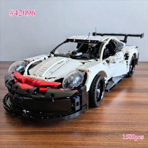 1580PCS 테크니컬 레이싱카 42096 메카니컬 그룹 세트 조립 MOC 자동차 정통 디테일 모델 자동차 조립 전시용 선물 장난감