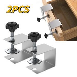 2Pcs 목공 지그 캐비닛 도구 홈 가구 액세서리 강철 서랍 전면 설치 클램프 서랍 패널 클립 손 도구
