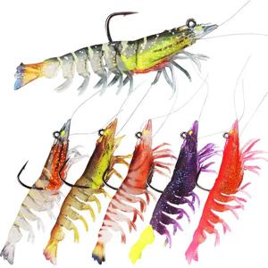 WeiHe 12g 9cm 8cm 8g7 색상 인공 PVC 새우 부드러운 낚시 미끼 낚시 활동을위한 빛나는 미끼