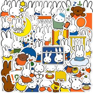 50PCS Miffy Kawaii 귀여운 방수 스티커 DIY 낙서 스티커 컴퓨터 및 냉장고 수하물 컵 스티커 선물 장난감