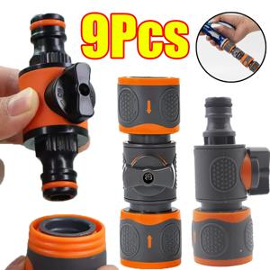 1-9개 정원용 호스 퀵 커넥트 어댑터, 수도꼭지 차단 밸브 피팅, 수도꼭지, 스프레이 건, 관수 시스템용 급수 연결기