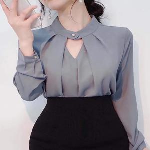 퓨어 컬러 긴팔 여성용 셔츠 베이스 레이어 센슈얼 스몰 탑 네임 레이디 엘레강트 넥타이 블라우스 중국 스타일 봄 가을