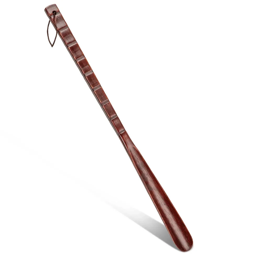 54CM 길이의 손잡이가 있는 디자인 신발주걱, 노인용 내구성 있는 나무 신발주걱, 가정용 도구, 대나무 조인트 손잡이 신발주걱
