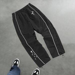 남성용 스타 프린트 캐주얼 스포츠 바지 봄과 여름 피트니스 트레이닝 바지 일상 통근에 적합한 트렌디한 의상