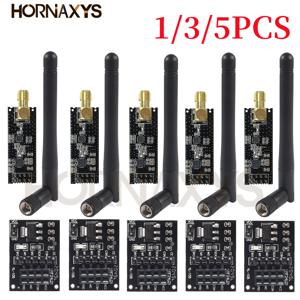 5pcs NRF24L01+PA+LNA 무선 트랜시버 RF 트랜시버 모듈 2.4G 1100m, 안테나 및 NRF24L01+ 브레이크아웃 어댑터, 3.3V 포함