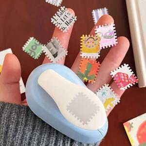 우표 패턴 펀치 노동 절약형 엠보싱 도구 스크랩북킹 저널링 DIY 공예 수제 공예 제작 펀치
