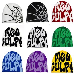 Mea Culpa 여성용 뜨개질 비니 모자 남성 커플 Y2K 패션 보닛 Kpop Wool Skullies Hoods 레이디 캡 Gorro шапка