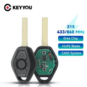 KEYYOU 원격 자동차 키 315LP 315 433 868MHZ ID46 칩 BMW 5 시리즈 E46 E60 E83 E53 E36 E38 CAS2 시스템 HU92 블레이드 3 버튼