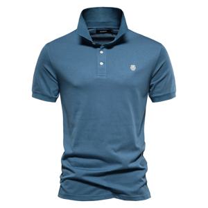 AIOPESON 100% 코튼 자수 남성용 폴로 셔츠 남성용 솔리드 컬러 반소매 폴로 셔츠 New Summer Brand Social Polos Men