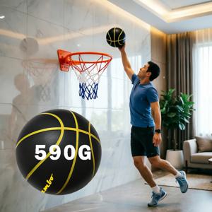 무소음 농구공 590G 사이즈 7- 29.5인치 조용하게 드리블하는 실내용 폼 에어리스 농구공 실제 농구공과 동일한 무게 실런트레인