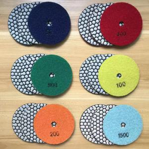 1/3/6/7Pcs 다이아몬드 건식 연마 패드 화강암 대리석 유연한 수지 샌딩 디스크 100mm 세라믹 스톤 폴리 셔 4 인치