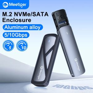 Meetiger M.2 NVMe SSD 인클로저 M.2 NVMe NGFF SATA SSD 어댑터 도구 용 5/10Gbps 외부 케이스 무료 외장형 하드 드라이브 케이스