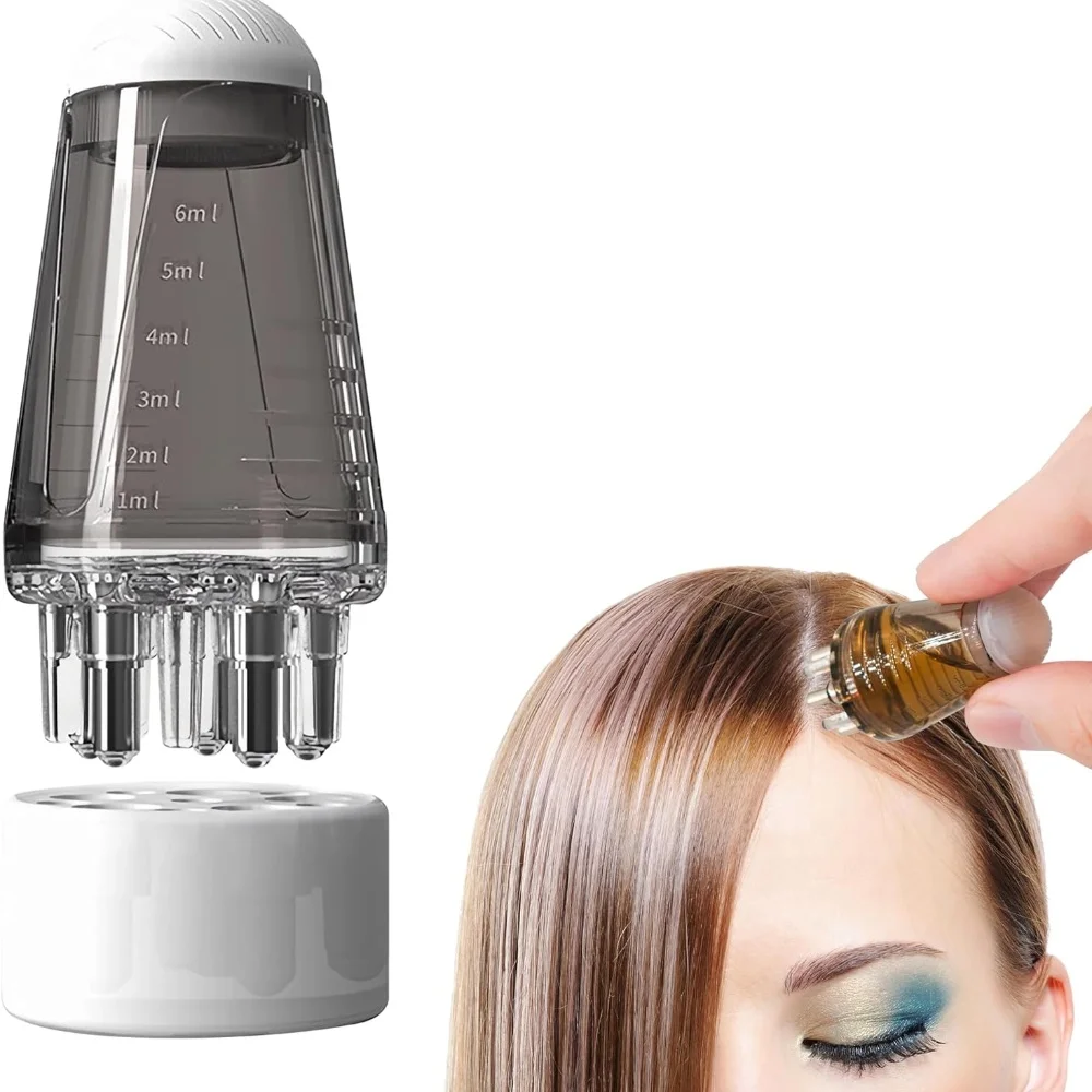 6ml 두피 애플리케이터 미니 헤드 마사지 롤러 볼 브러시 모발 성장 에센셜 오일 의학 액체 애플리케이터 마사지 빗