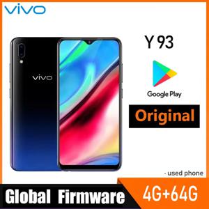 VIVO Y93 스마트폰 글로벌 펌웨어 4GB 64GB 옥타코어 안드로이드 8.1 6.2인치 카메라 13MP+2.0MP 얼굴인식 y 9 듀얼심 중고폰