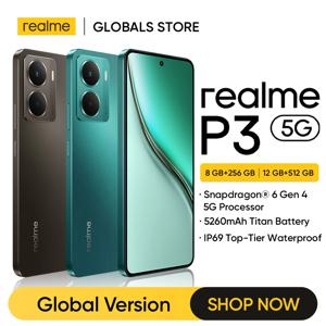 글로벌 버전 realme P3 5G 스마트폰 NFC 스냅드래곤 ®   6세대 4칩셋 5260mAh 배터리 45W 충전 6.67인치 120Hz AMOLED 디스플레이
