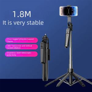 1.8m 셀카봉 확장형 무선 블루투스 리모컨 휴대용 스마트폰 삼각대 스탠드 마운트 (iOS/안드로이드 폰용)