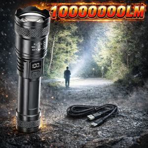 울트라 브라이트 P50 LED 손전등 전술용 EDC 줌 기능 핸드헬드 토치 비상용 스포트라이트 14500 18650 배터리