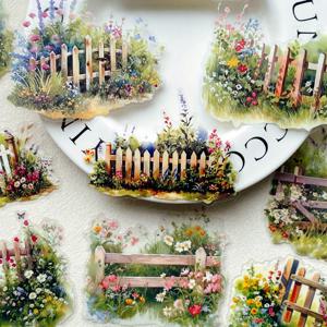 10pcs 식물 꽃 스티커 애완 동물 재료 정크 저널 핸드 계정 DIY 장식 스크랩북 사진 앨범 공예