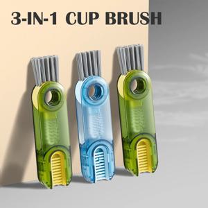 3-in-1 컵 브러시 다기능 U 자형 컵 입 청소 브러시 ​​병 및 머그잔 클리너 가정용 주방 청소 도구