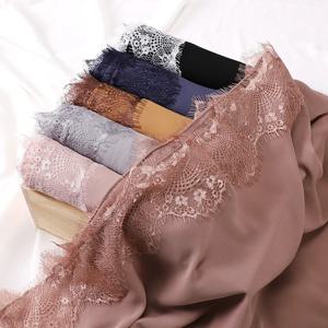 이슬람 여성을위한 시폰 Hijab Turban Headscarf 레이스 Shawls 스카프 Headwraps 베일 이슬람 머리띠 라마단